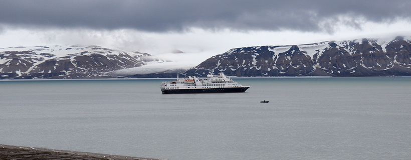 Arctic fjord landscape near Svalbard