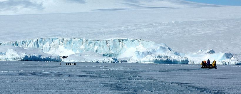 Expedition team ashore on Snow Hill Island, Antarctica